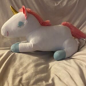 Plush Unicorn Toy with Pink Mane